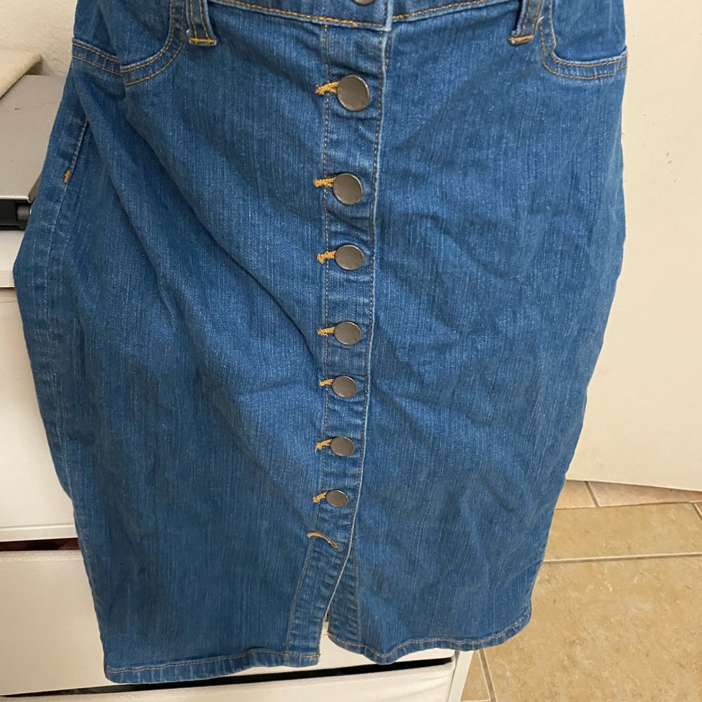 LONDONJEAN Blue Knee-Length Pencil Skirt